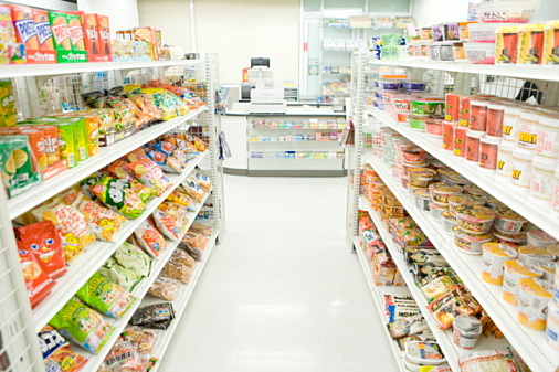 Interior of convenience store
